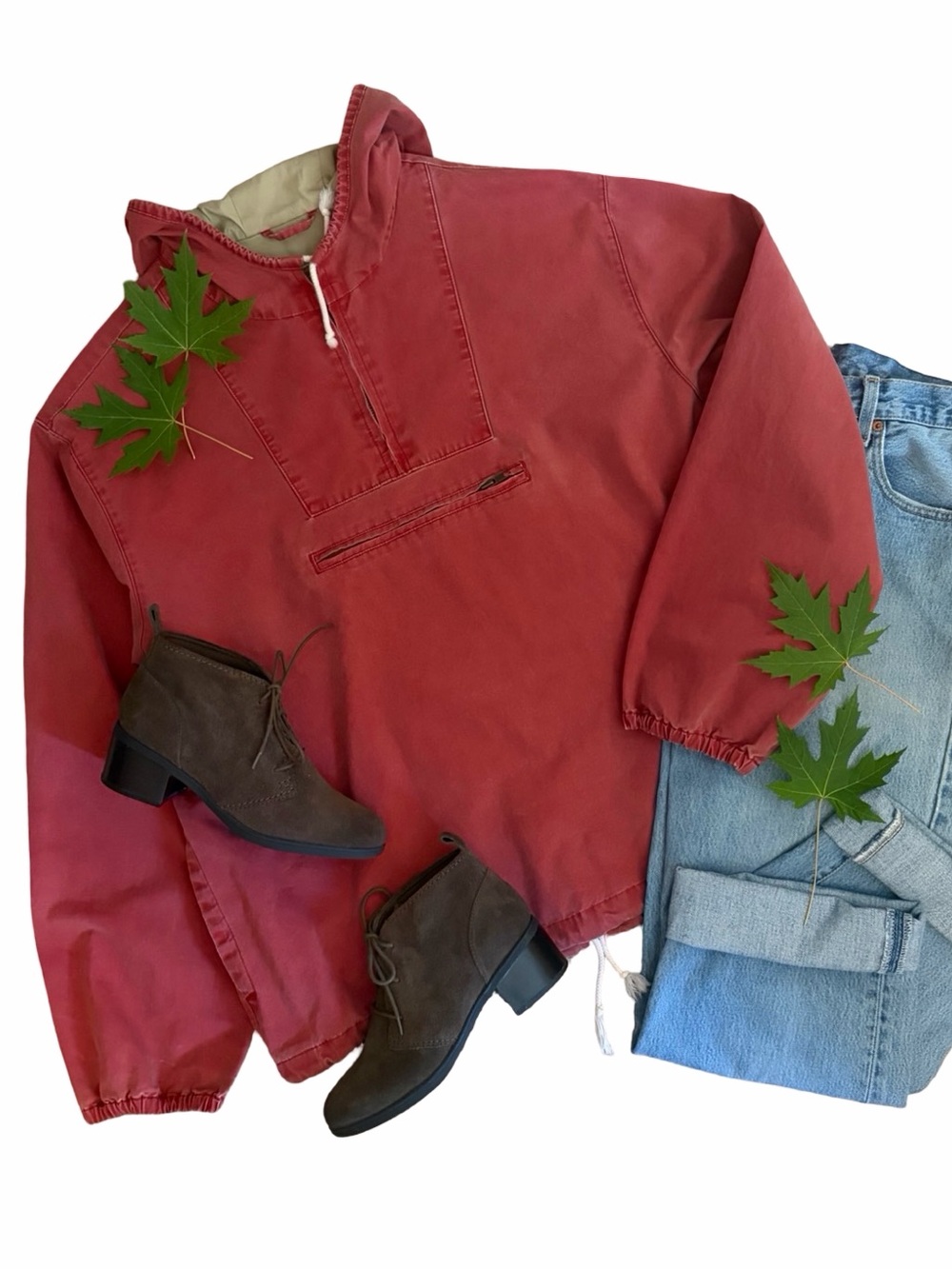 Vintage | 90’s Faded Red Cotton Anorak